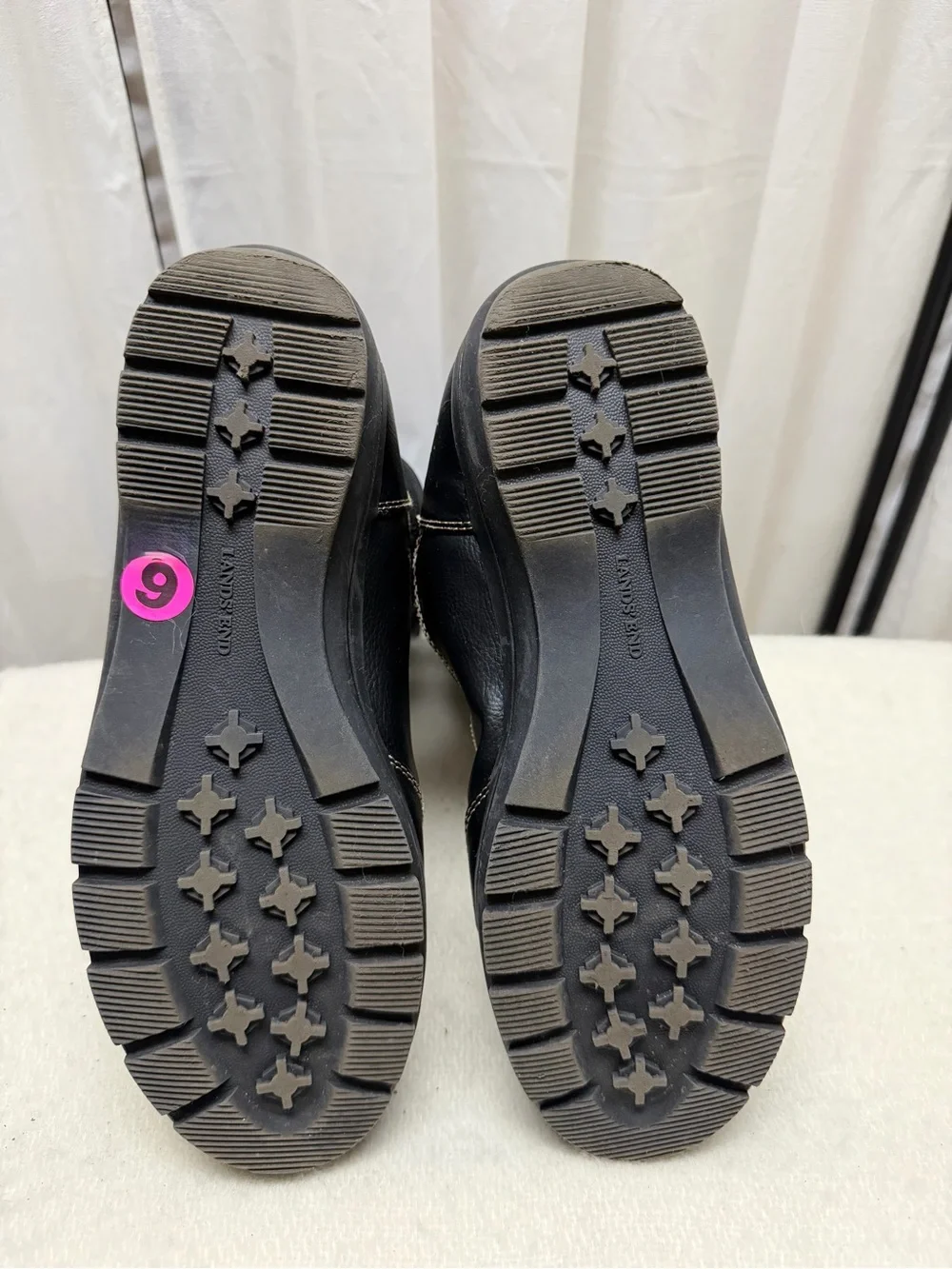 Lands’ End Women’s Tall Winter Snow Boots – Black – Adjustable Bungee Lace